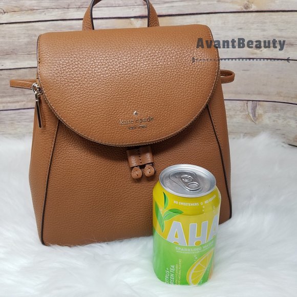 Kate Spade New York Leila Medium backpack Pebbled Leather Ginger Brown Bookbag - Picture 6 of 11